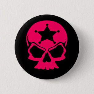 Pink Skull (schwarzer Hintergrund) Button