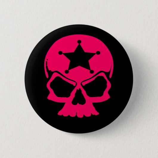 Pink Skull (schwarzer Hintergrund) Button (Vorderseite)