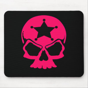 Pink Skull (schwarzer Hintergrund) Mousepad