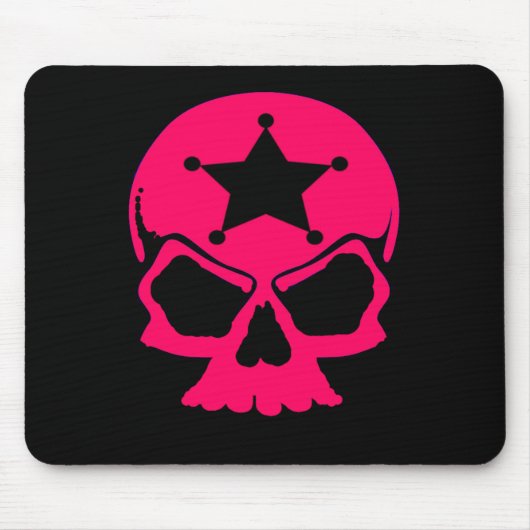 Pink Skull (schwarzer Hintergrund) Mousepad (Vorne)