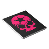 Pink Skull (schwarzer Hintergrund) Notizblock (angewinkelt)