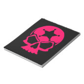 Pink Skull (schwarzer Hintergrund) Notizblock (Rotiert)