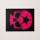 Pink Skull (schwarzer Hintergrund) Puzzle (Horizontal)