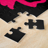 Pink Skull (schwarzer Hintergrund) Puzzle (Seite)