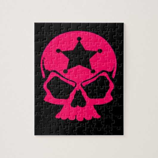 Pink Skull (schwarzer Hintergrund) Puzzle (Vertikal)