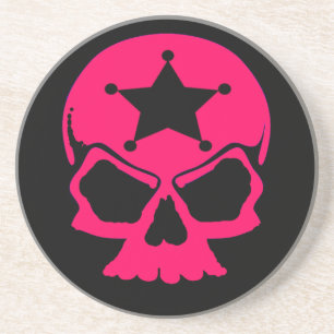 Pink Skull (schwarzer Hintergrund) Untersetzer
