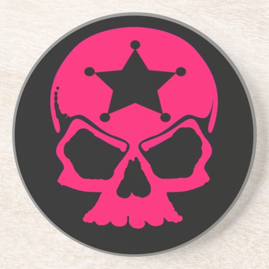Pink Skull (schwarzer Hintergrund) Untersetzer (Vorne)