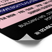 Pink Skull Tattoo, Tattoo & Body Piercing Studio Poster (Ecke)