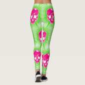 Pink Skull Trippy Line Muster Leggings (Rückseite)