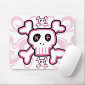 Pink Skull und Cross Bones Mauspad (Mit Mouse)