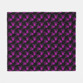 Pink Skull und Crossbones Muster Fleecedecke (Vorderseite (Horizontal))
