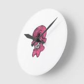 Pink Skull Wall Clock Runde Wanduhr (Winkel)