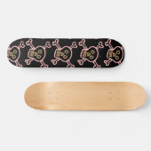 PINK SKULLS & CROSSBONES MÄDCHEN SKATEBOARDS (Horizontal)