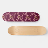 PINK SKULLS & CROSSBONES MÄDCHEN SKATEBOARDS (Horizontal)