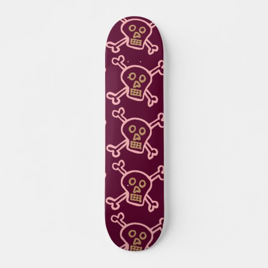 PINK SKULLS & CROSSBONES MÄDCHEN SKATEBOARDS (Vorne)