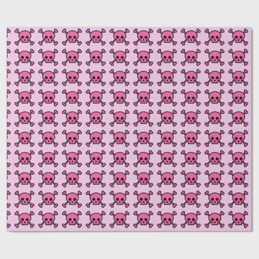 Pink Skulls Emo Punk Skull Pattern Geschenkpapier (Flach)