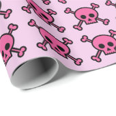 Pink Skulls Emo Punk Skull Pattern Geschenkpapier (Rolleneckpunkt)