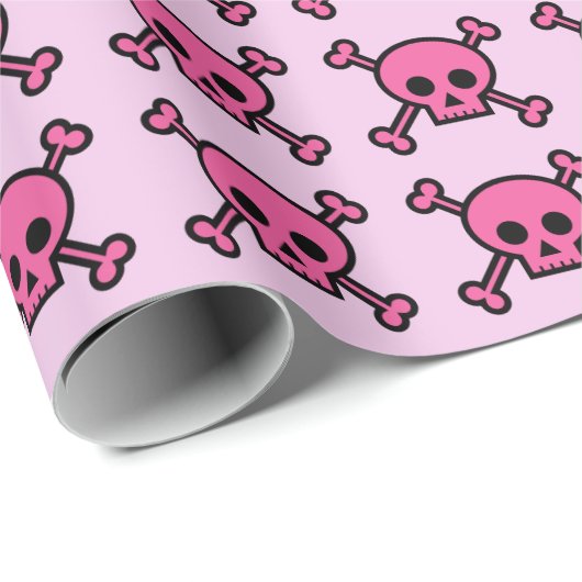 Pink Skulls Emo Punk Skull Pattern Geschenkpapier (Rolleneckpunkt)
