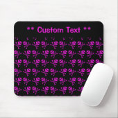 Pink Skulls Maus Pad mit/ Benutzerdefinierter Text Mousepad (Mit Mouse)