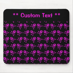 Pink Skulls Maus Pad mit/ Benutzerdefinierter Text Mousepad