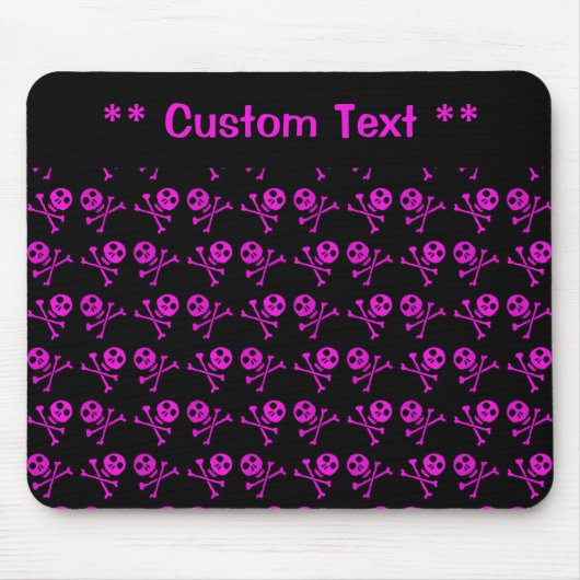 Pink Skulls Maus Pad mit/ Benutzerdefinierter Text Mousepad (Vorne)
