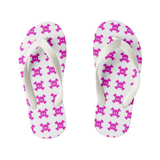 Pink Skulls Pair Flip Flops Kinderbadesandalen