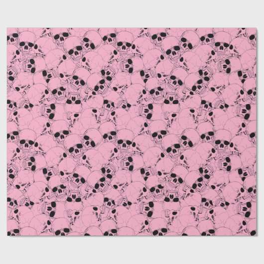 PINK SKULLS WRAPPING PAPIER GESCHENKPAPIER (Flach)