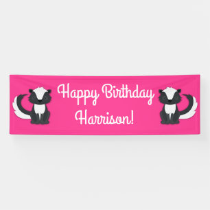 Pink Skunk Geburtstagspartei Banner