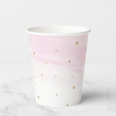 Pink Sky and Gold Stars Paper Party Cups Pappbecher (Rückseite)