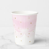 Pink Sky and Gold Stars Paper Party Cups Pappbecher (Rechts)