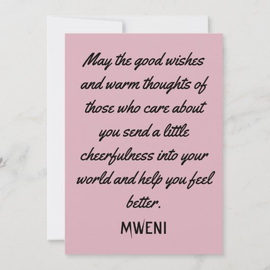 PINK SKY , bald wieder gut Dankeskarte (Rückseite)