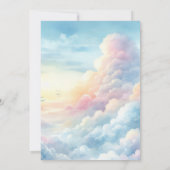 Pink Sky Cloud Nine Watercolor Babydusche Einladung (Rückseite)
