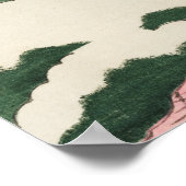 Pink Sky Clouds Japanischer Holzblock Art Print Poster (Ecke)