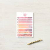 Pink Sky Clouds Stylish Business Logo To Do List Post-it Klebezettel (Auf Schreibtisch)