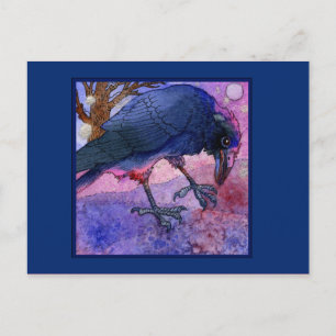 Pink Sky Crow Postkarte
