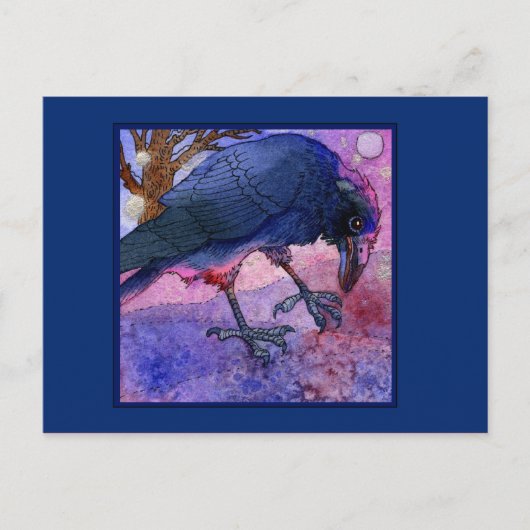 Pink Sky Crow Postkarte (Vorderseite)