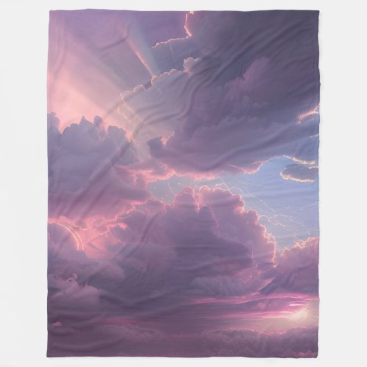 Pink Sky Drama Fleecedecke (Vorderseite)