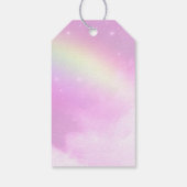 Pink Sky Fluffy Wolken und Rainbow Party Vielen Da Geschenkanhänger (Rückseite)