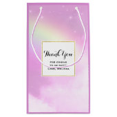 Pink Sky Fluffy Wolken und Rainbow Party Vielen Da Kleine Geschenktüte (Rückseite)