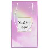 Pink Sky Fluffy Wolken und Rainbow Party Vielen Da Kleine Geschenktüte (Vorderseite)