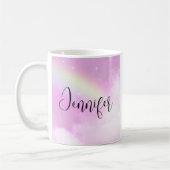 Pink Sky Fluffy Wolken und Regenbogen Kaffeetasse (Links)