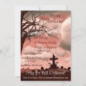 Pink Sky Halloween Graveyard Einladung (Rückseite)