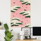 Pink Sky Illustration Poster (Heimbüro)