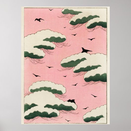 Pink Sky Illustration Poster (Vorne)