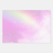 Pink Sky mit Lemon Gelber Regenbogen Geschenkpapier Set (Vorderseite)
