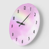 Pink Sky mit Lemon Gelber Regenbogen Große Wanduhr (Winkel)