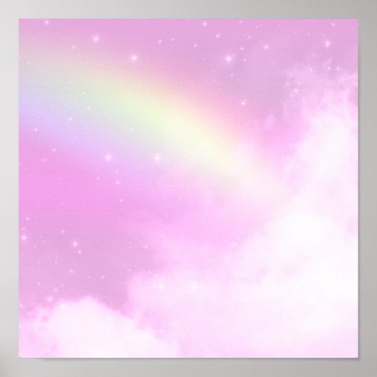 Pink Sky mit Lemon Gelber Regenbogen Poster (Vorne)