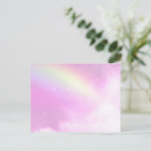 Pink Sky mit Lemon Gelber Regenbogen Postkarte (Stehend Vorderseite)