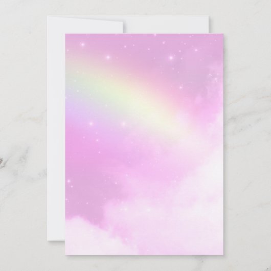 Pink Sky mit Lemon Yellow Rainbow Save the Date (Rückseite)