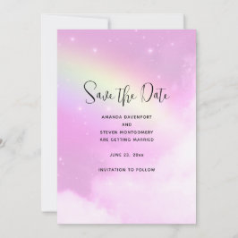 Pink Sky mit Lemon Yellow Rainbow Save the Date